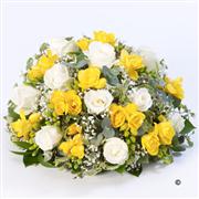 Luxury Rose and Freesia Posy - Yellow and White