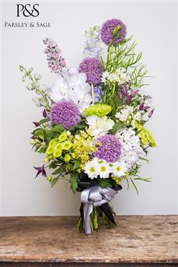 Purple and White Handtied 