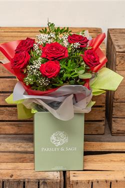 Half Dozen Red Rose Box 